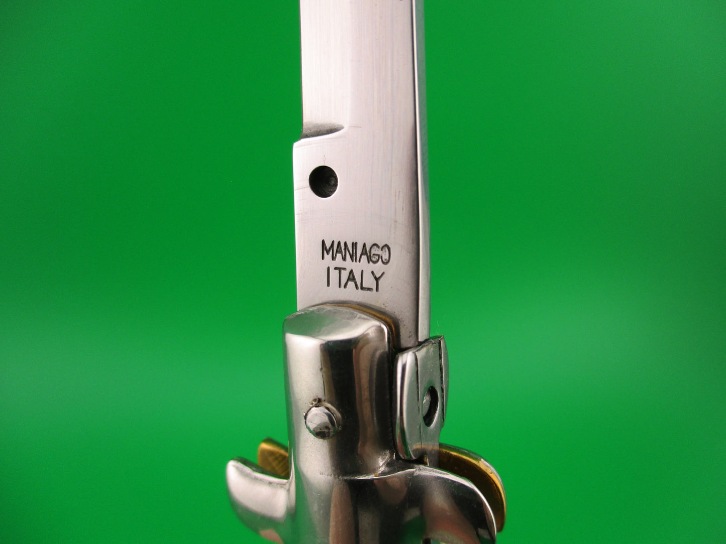 MANIAGO ITALY D.M. Dolphin 18cm Italian Picklock Stag Stiletto automatic knife