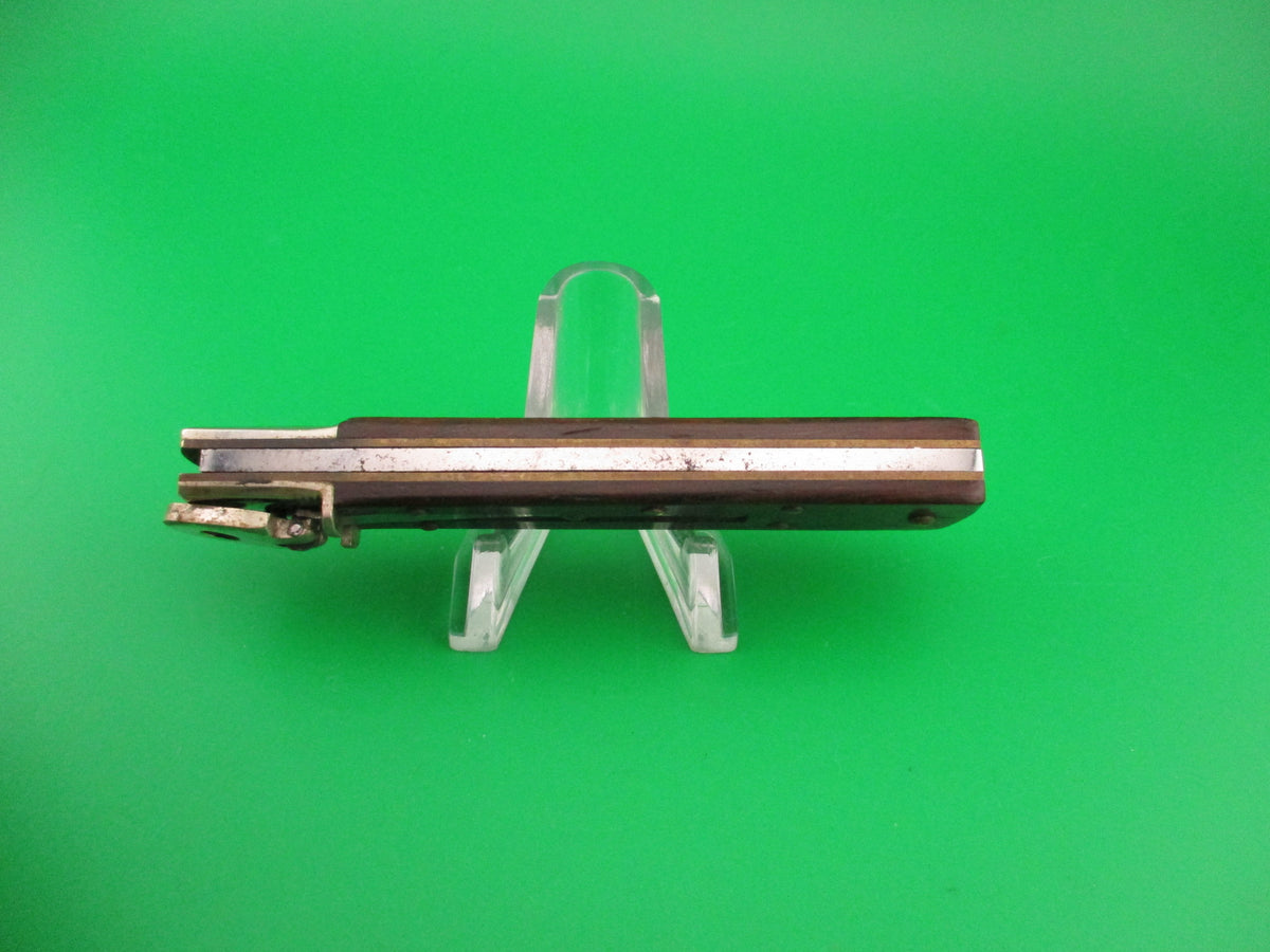 Hubertus 9cm German Lever Slimline Wood scales automatic knife