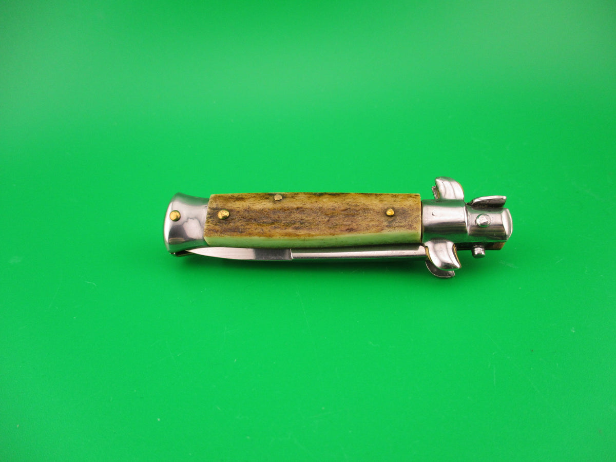 ROSTFREI 14cm Italian Stag stiletto Oreste Dibon vintage automatic knife