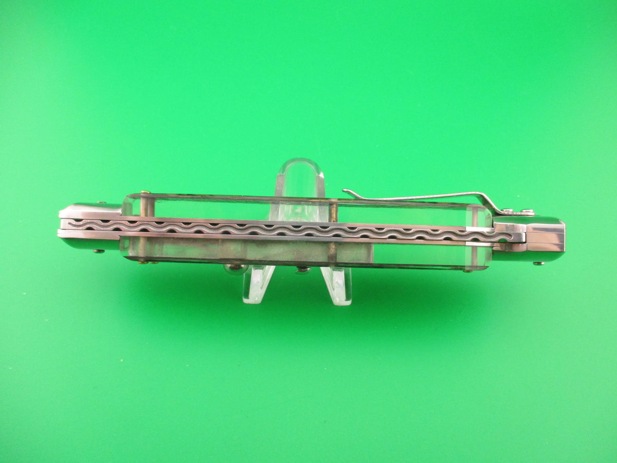 AKC World 28cm Italian style Swing guard lockback Abalone automatic knife