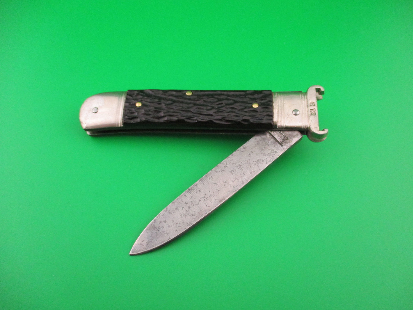 SOLINGEN GERMANY 11cm German Shell Puller Bone Lever automatic knife