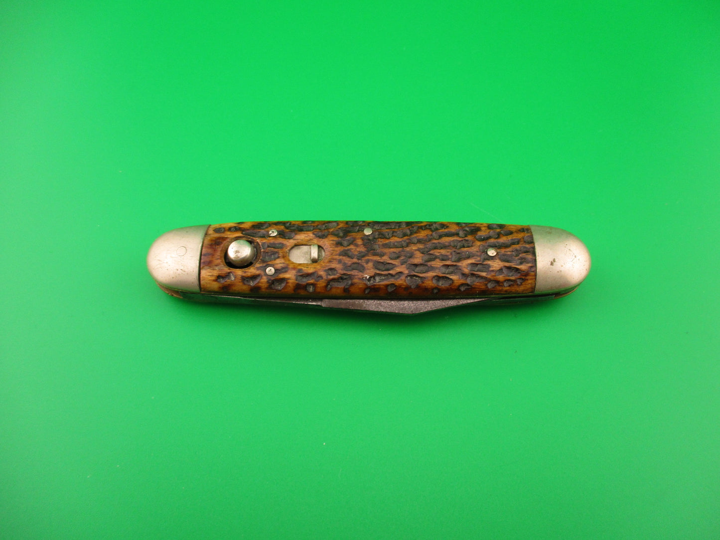 Schrade Cut Co early large Bone double full bolsters 7503 3/4B automatic Book knife