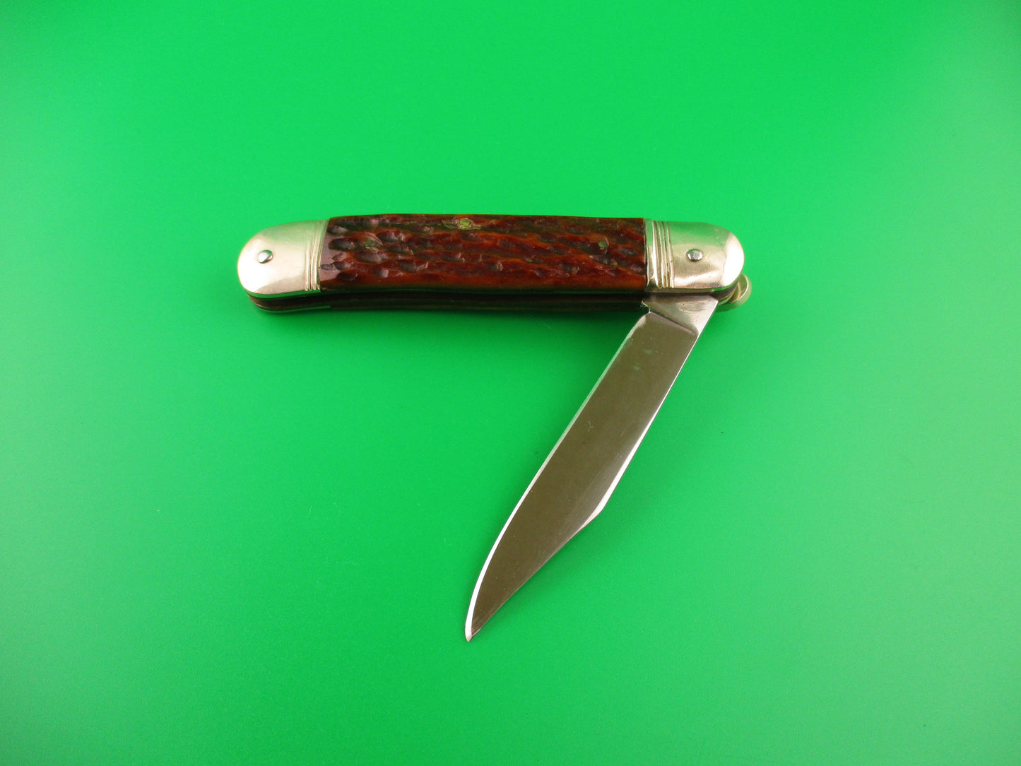 HUBERTUS SOLINGEN 10cm German Lever Jigged bone West Germany automatic knife