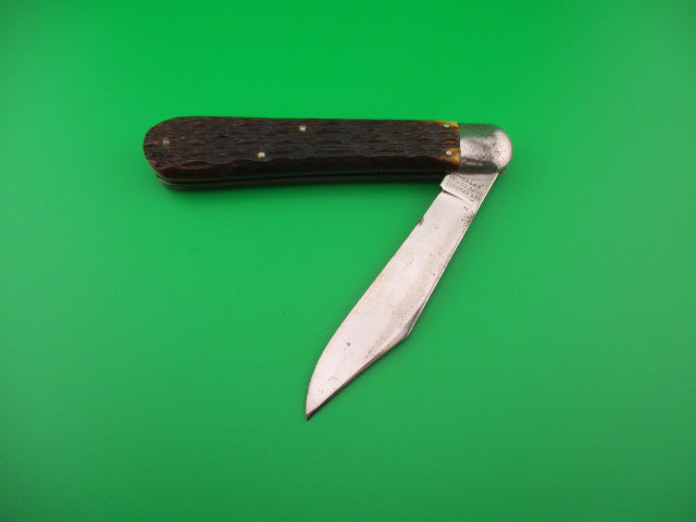 PRESTO #3000 Large Hunter Jigged bone Vintage automatic knife near mint