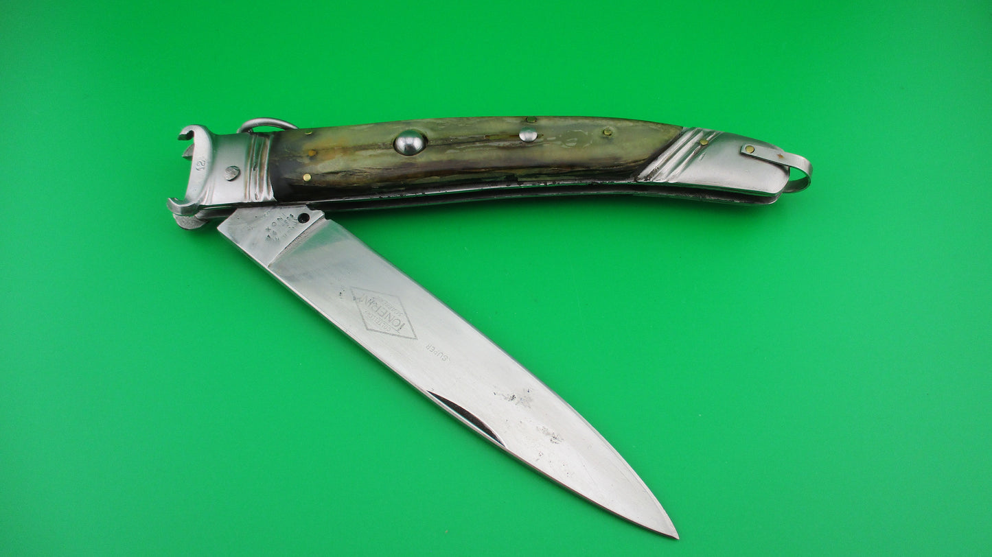 Tonerini Scarperia INOX 30cm Italian Shell puller Ring pull switchblade knife Etched blade