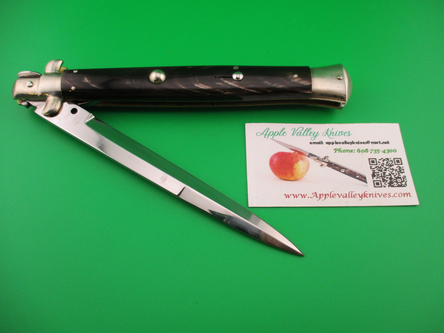 AGA CAMPOLIN 33cm Picklock Stiletto Brown streaked horn NOS automatic knife