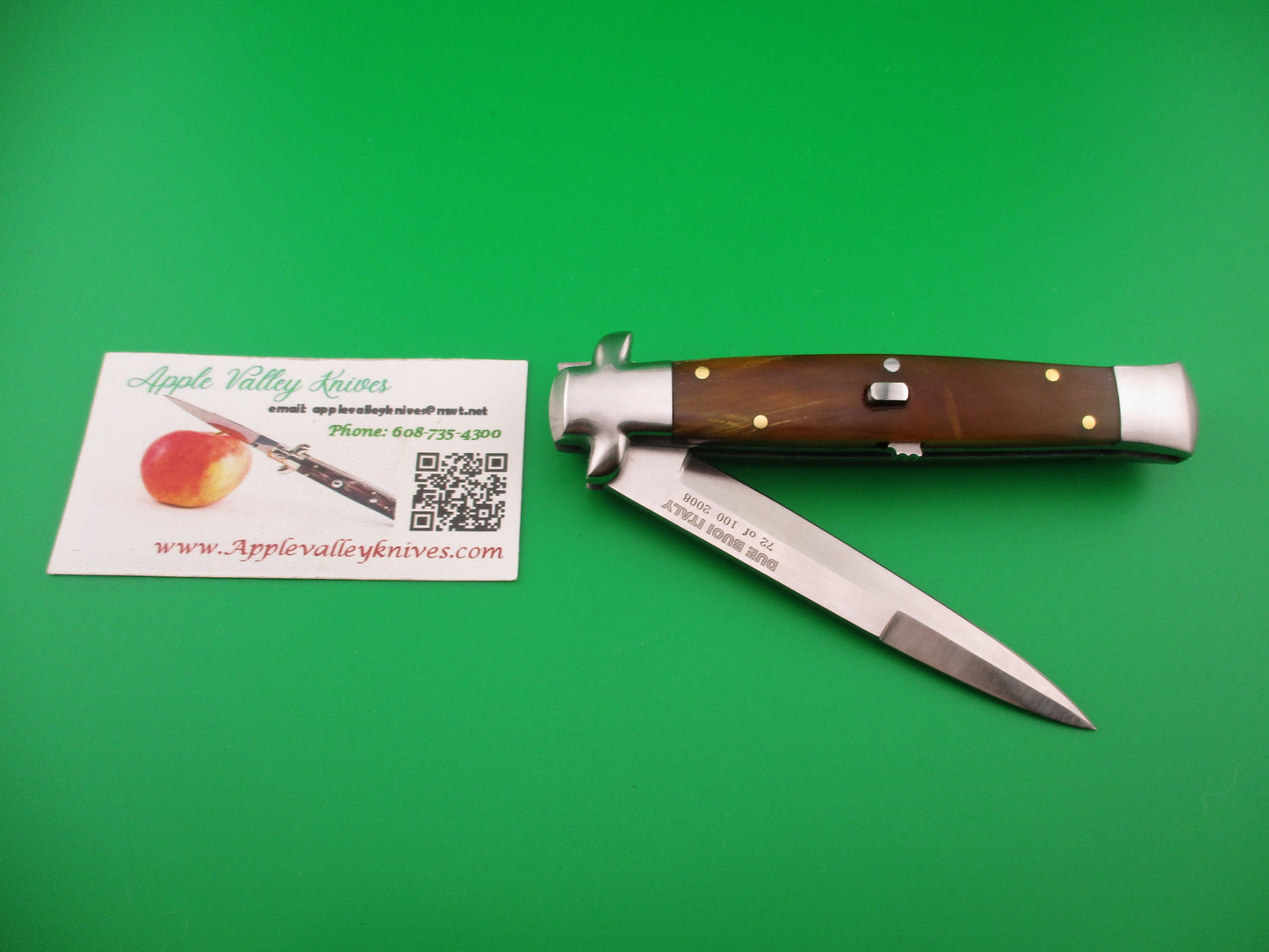 DUE BUOI ITALY 23cm Italian 2008 Limited edition Honey horn automatic knife