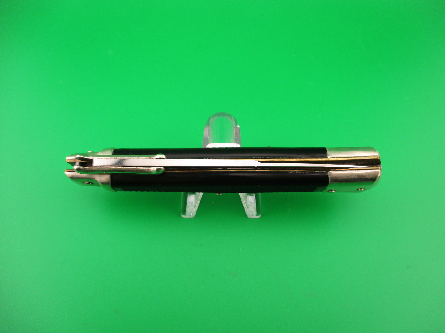 BEGON INOX MODELE DEPOSE 24cm French Swing Guard Black checkered automatic knife