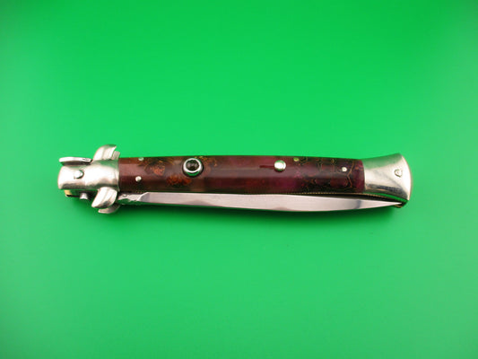 Walt's Latama 28cm Italian Classic customized by Tank Fisher Red & Purple automatic knife
