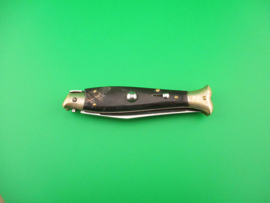 AKC 20cm Italian Picklock Fishtail Dark horn automatic knife