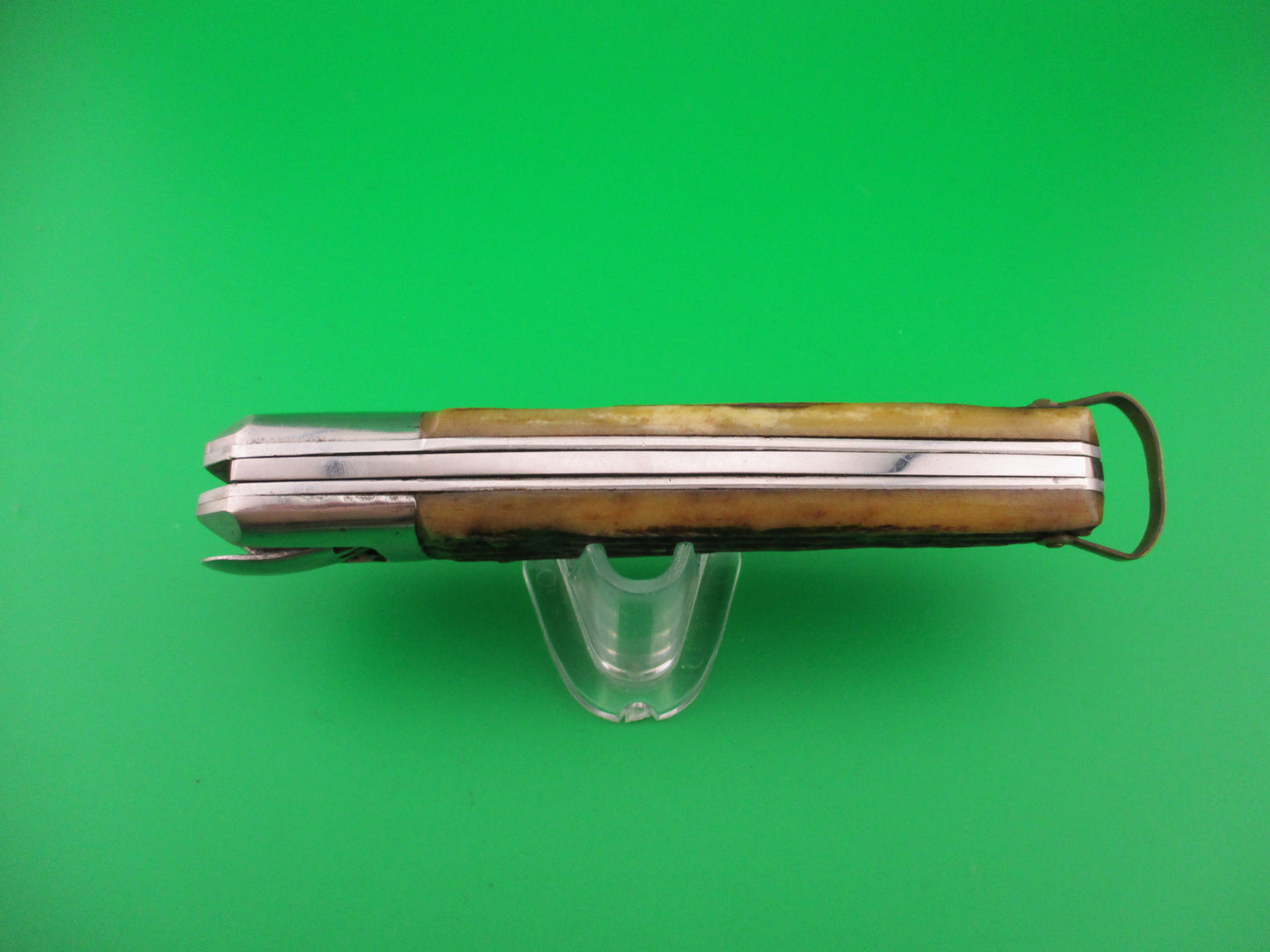 INOX 23cm French Coffin Lever Stag vintage automatic knife