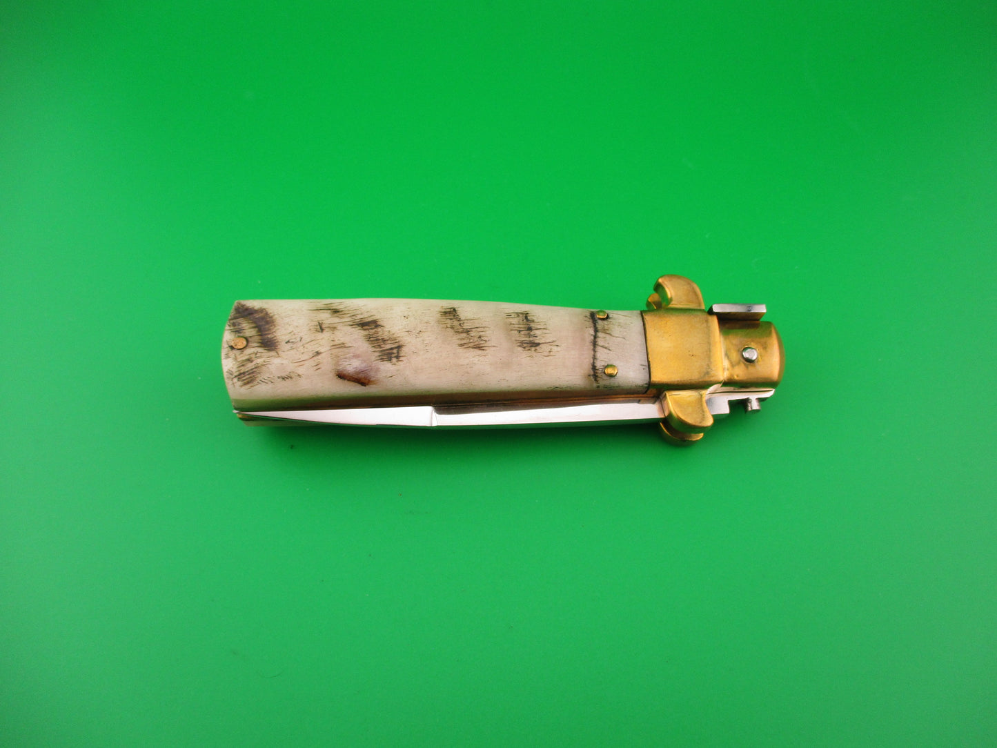 Custom 21cm Frosolone Style Ram's horn Picklock Automatic knife by Orang Zaib