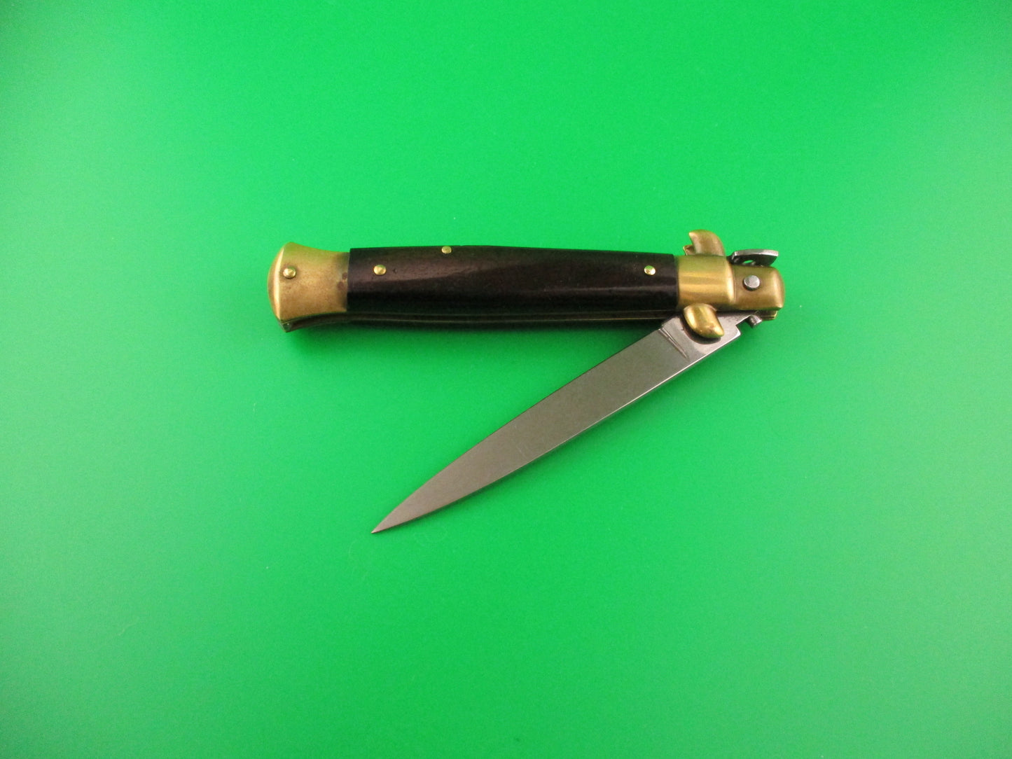 STAINLESS (slant) PATENT 23cm Italian Stiletto bolster release switchblade