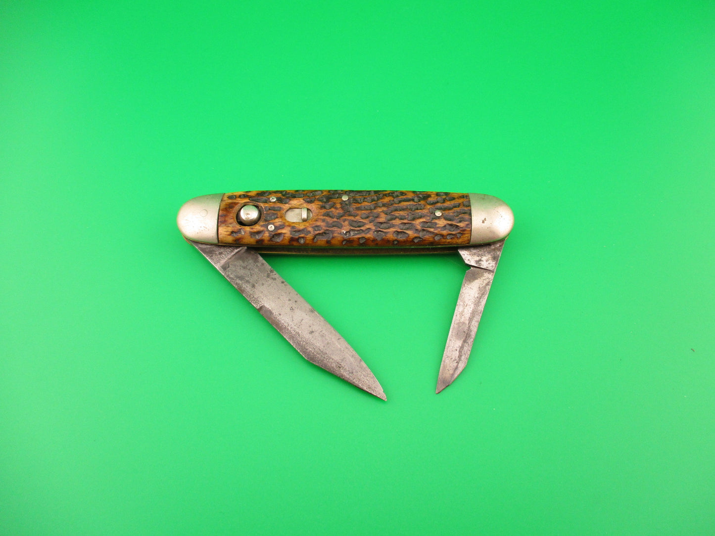 Schrade Cut Co early large Bone double full bolsters 7503 3/4B automatic Book knife