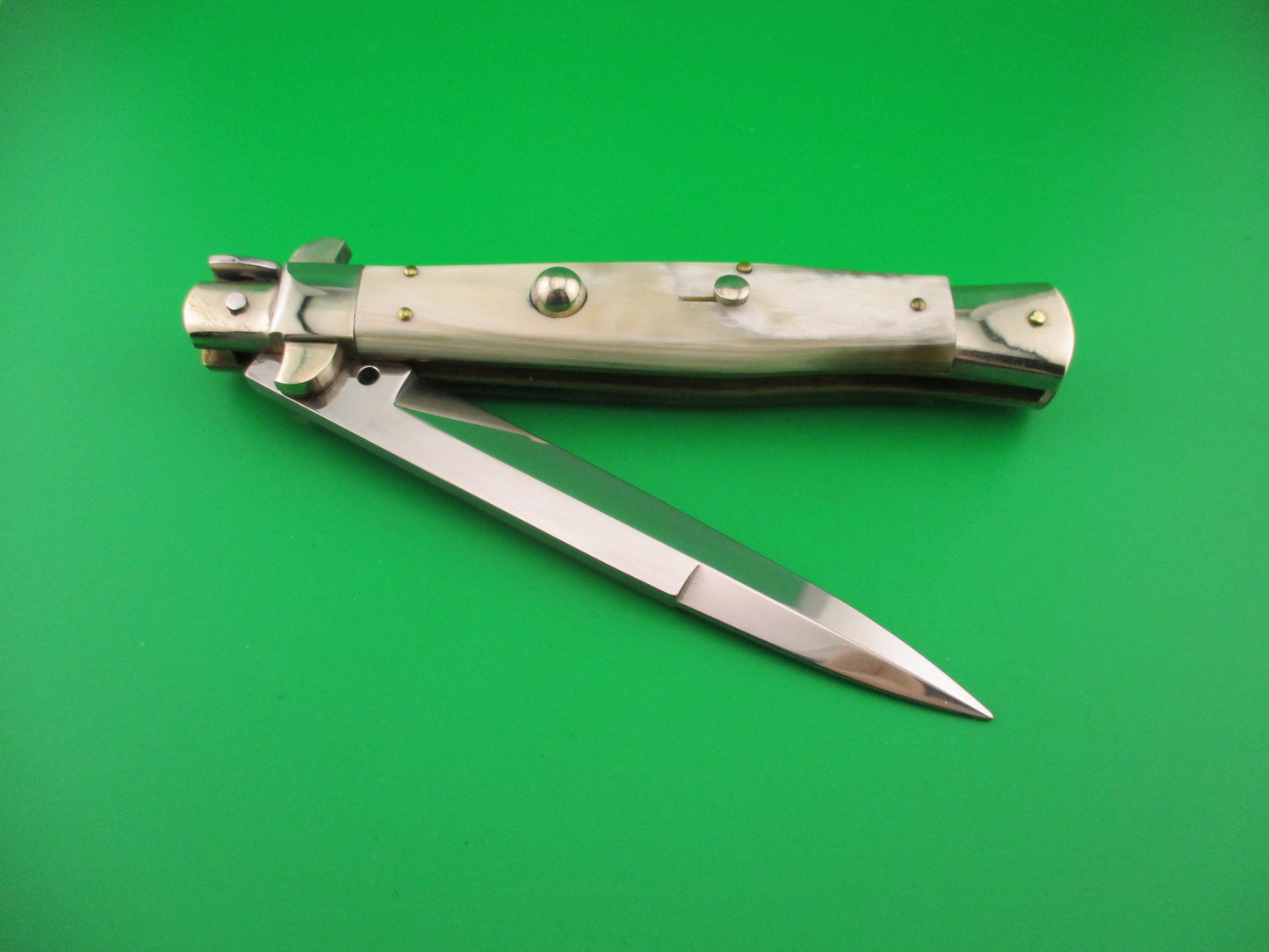 Renzo Pascotto Maniago Italy 30cm Italian Wasp body Picklock Cream & Honey automatic knife