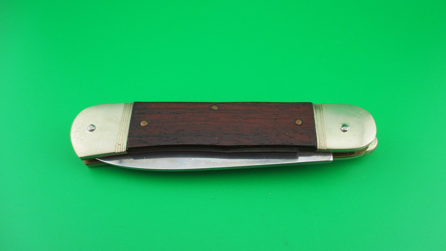 HUBERTUS 11cm German Lever automatic knife with Wood scales