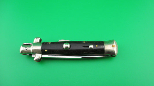 PATENT 18cm Italian Humpback Dark horn automatic knife