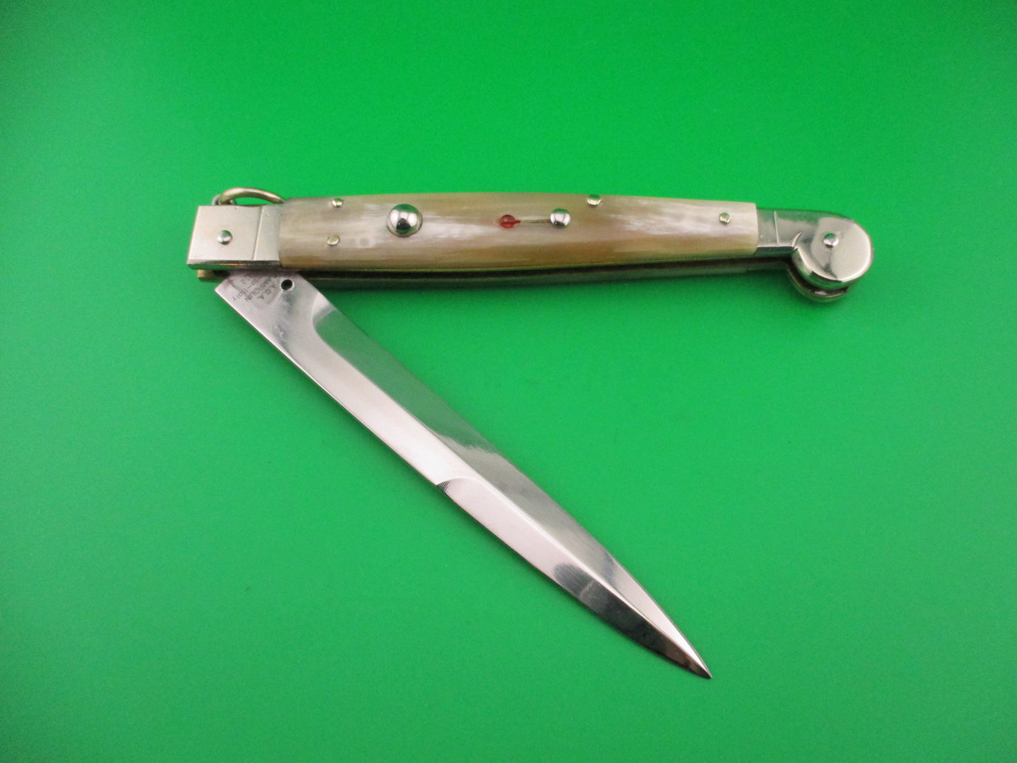 AGA CAMPOLIN 30cm Sicilian Ring Pull Italian Honey horn Red dot automatic knife 2012