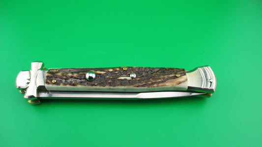 AGA CAMPOLIN 28cm Italian Maltese Stag crossguard automatic knife