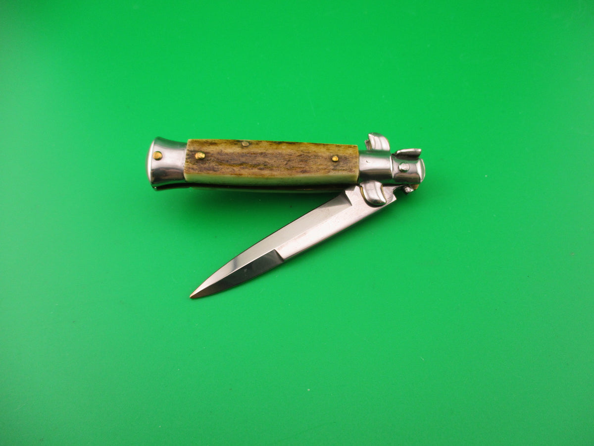 ROSTFREI 14cm Italian Stag stiletto Oreste Dibon vintage automatic knife