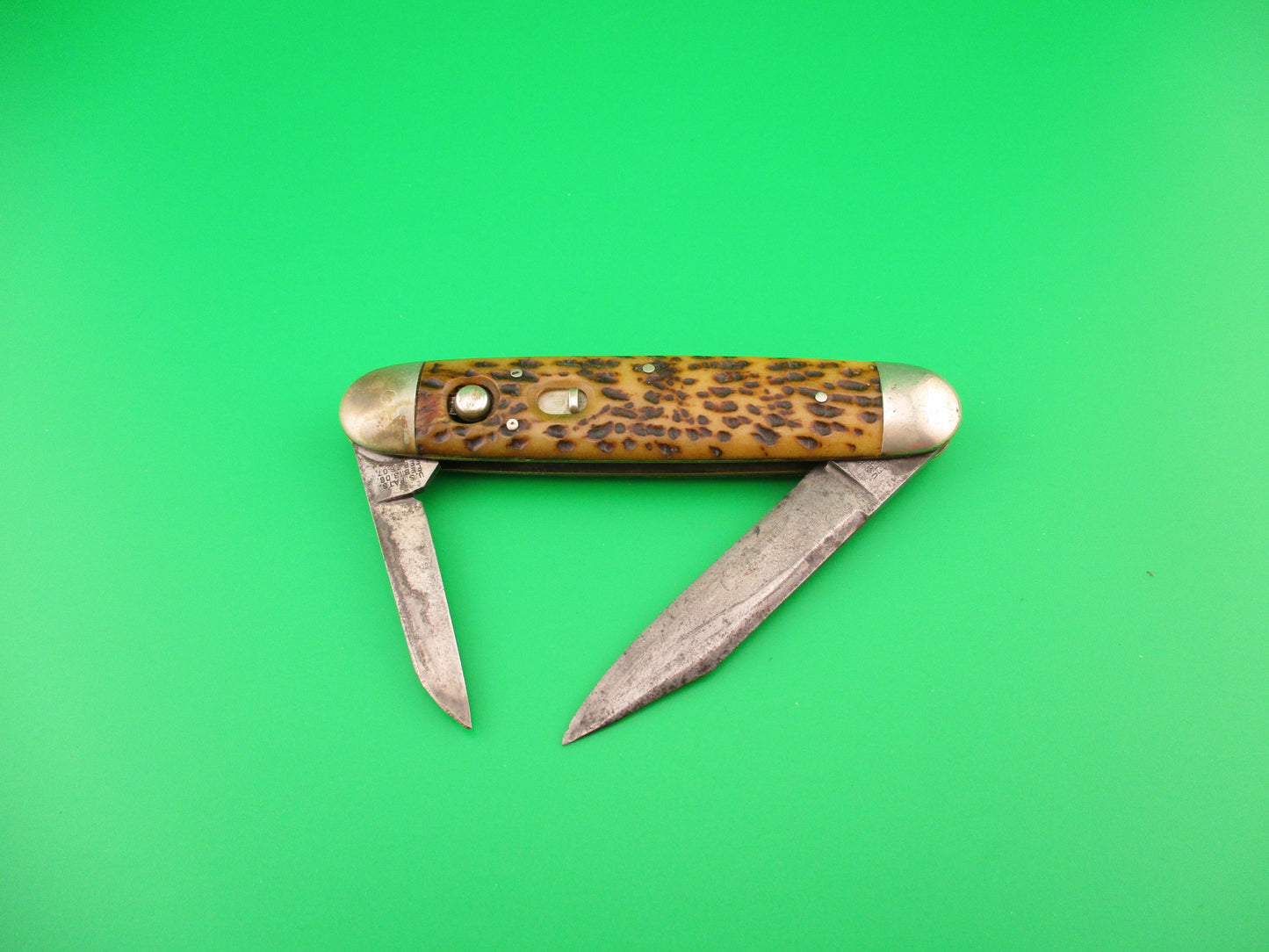 Schrade Cut Co early large Bone double full bolsters 7503 3/4B automatic Book knife
