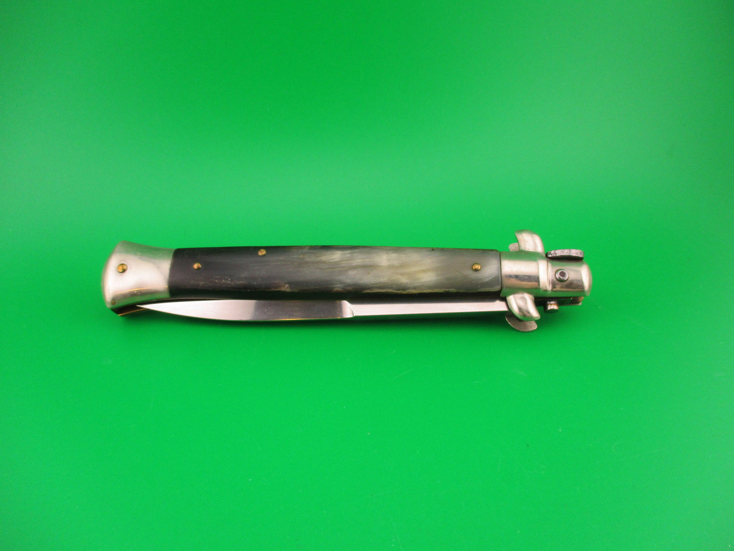 Walts LATAMA Cat 28cm Italian Stiletto Bayonet Blade Green horn automatic knife 5mm