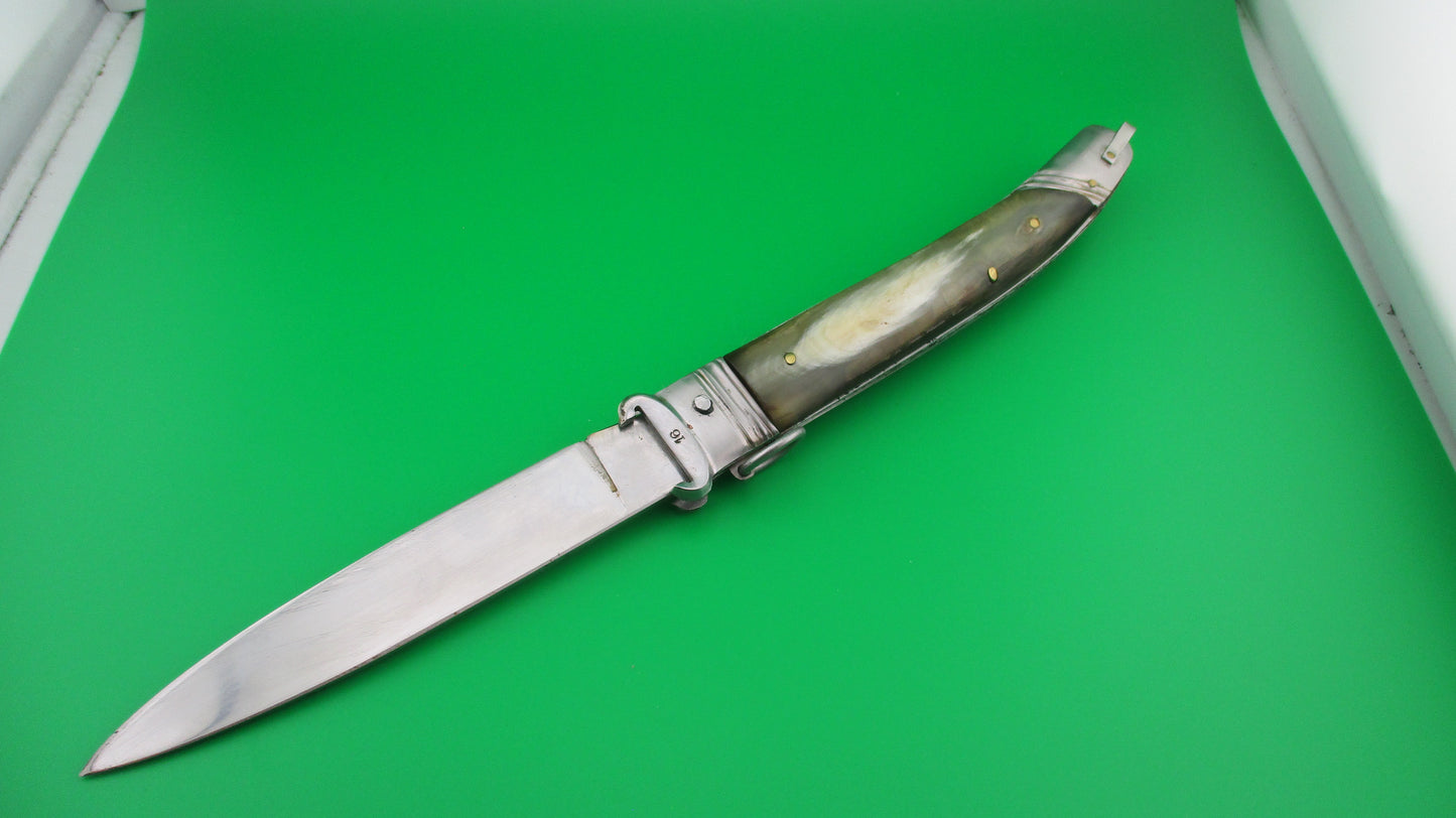 Tonerini Scarperia INOX 30cm Italian Shell puller Ring pull switchblade knife Etched blade