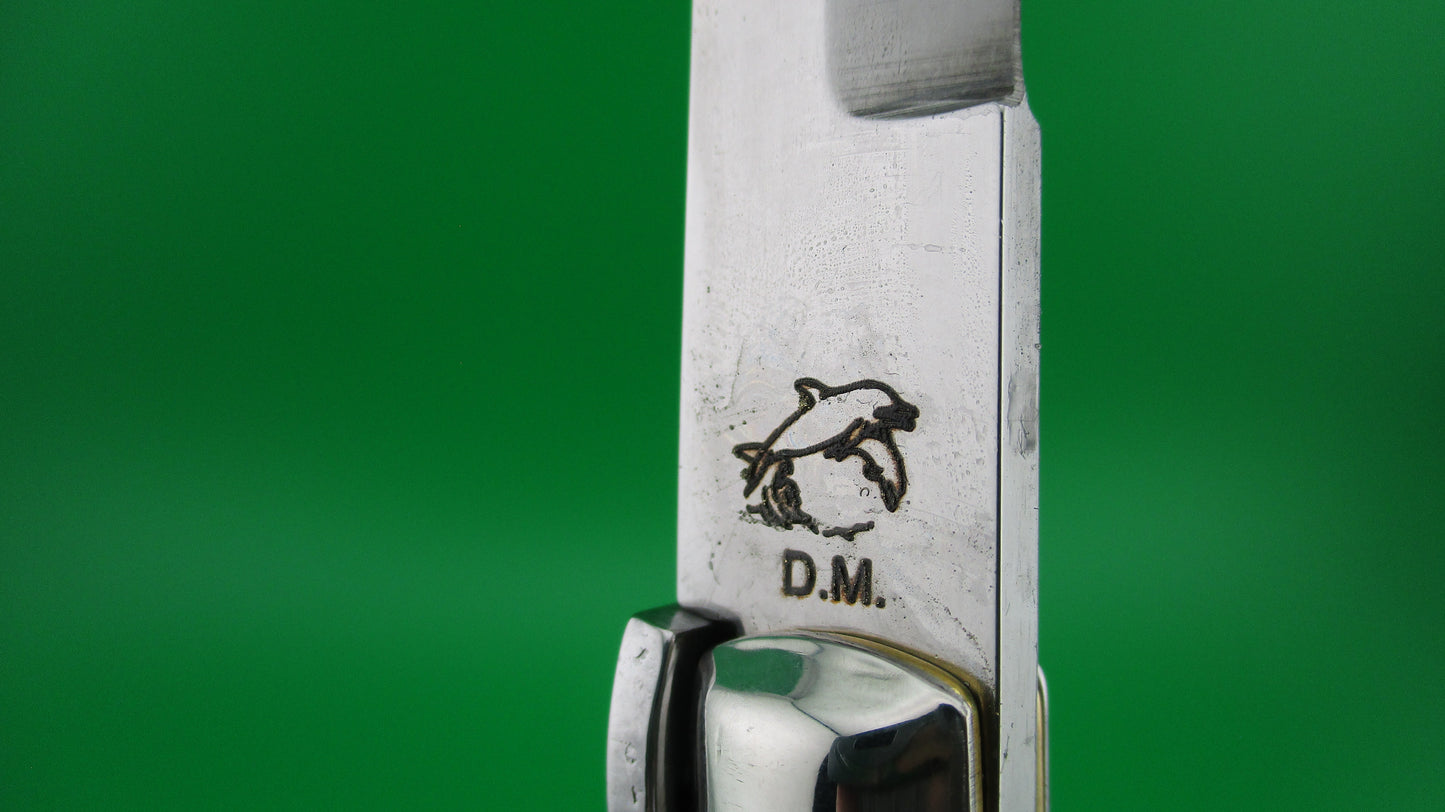 MADE IN ITALY DOLPHIN 28cm Italian Stiletto swivel bolster Honey horn automatic knife