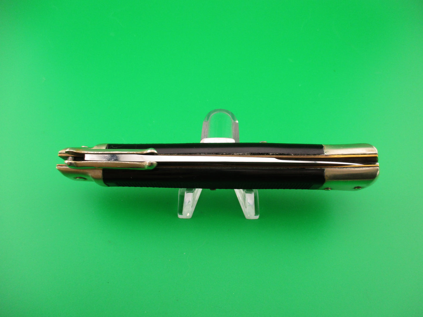 BEGON INOX MODELE DEPOSE 24cm French Swing Guard Black checkered automatic knife