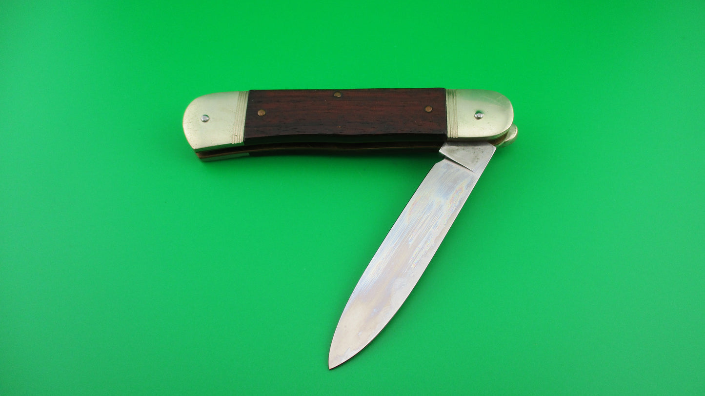 HUBERTUS 11cm German Lever automatic knife with Wood scales