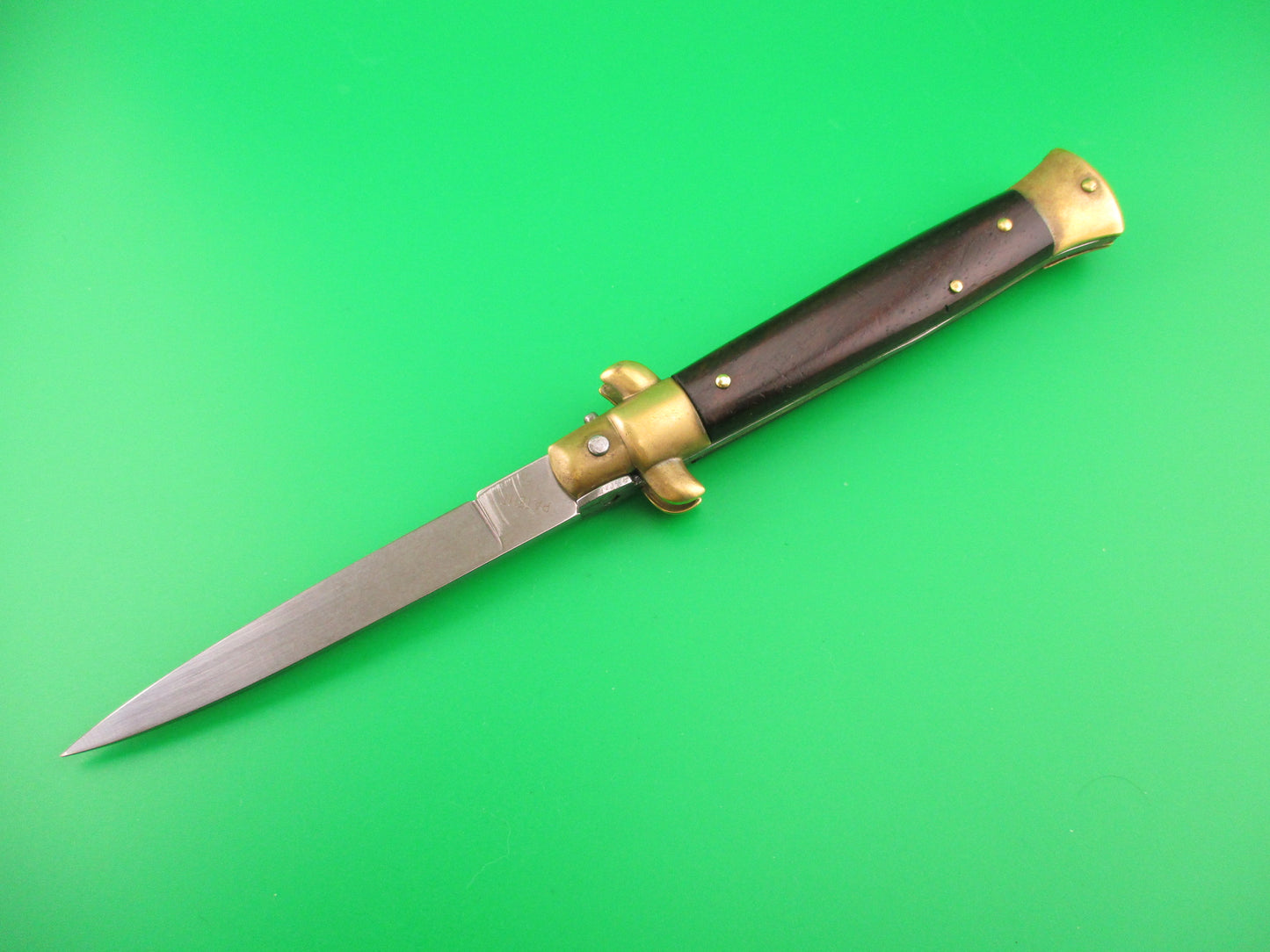 STAINLESS (slant) PATENT 23cm Italian Stiletto bolster release switchblade