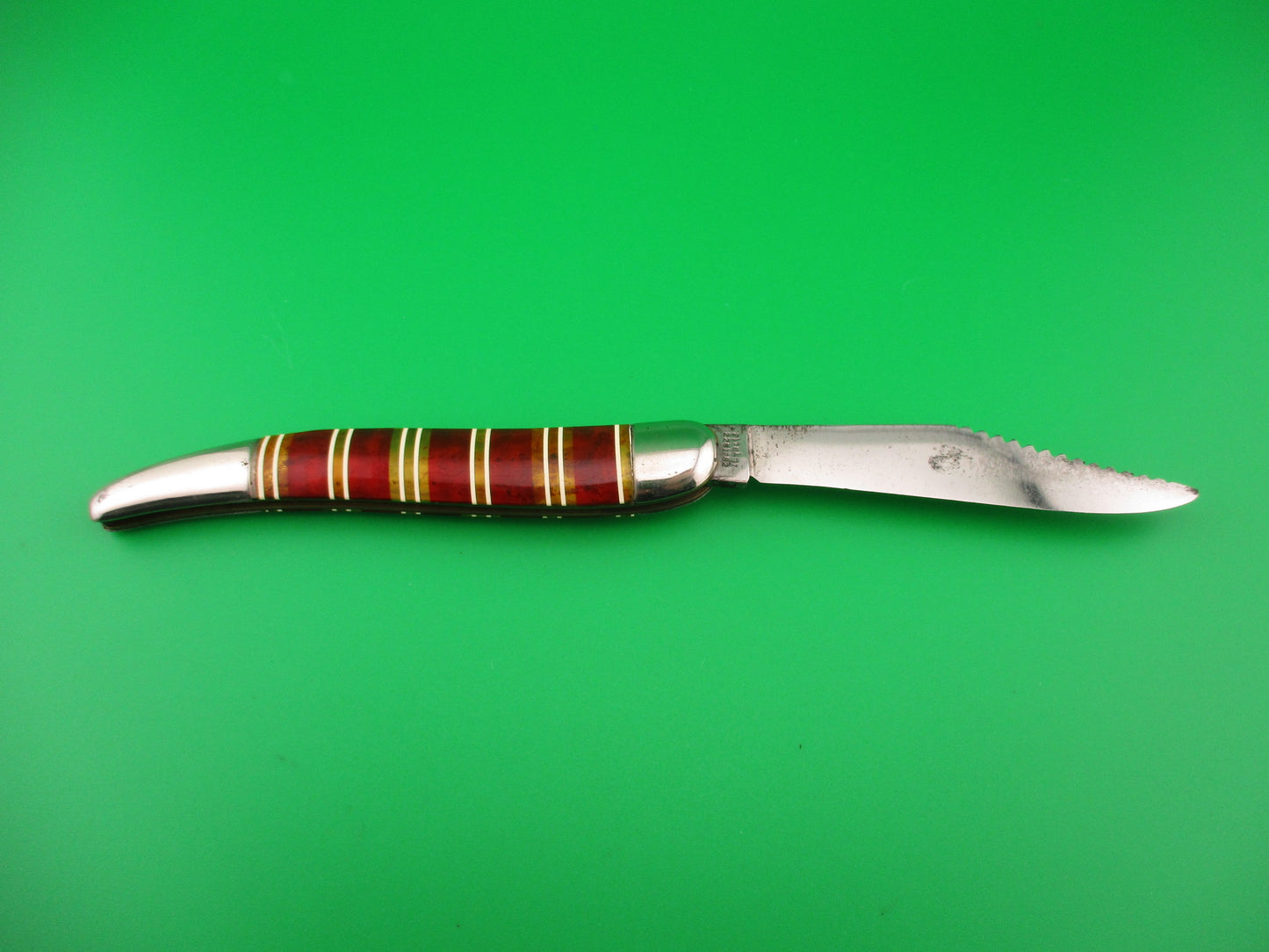 Hammer Brand Imperial Toothpick Candystripe 1950s vintage switchblade knife fish scaler