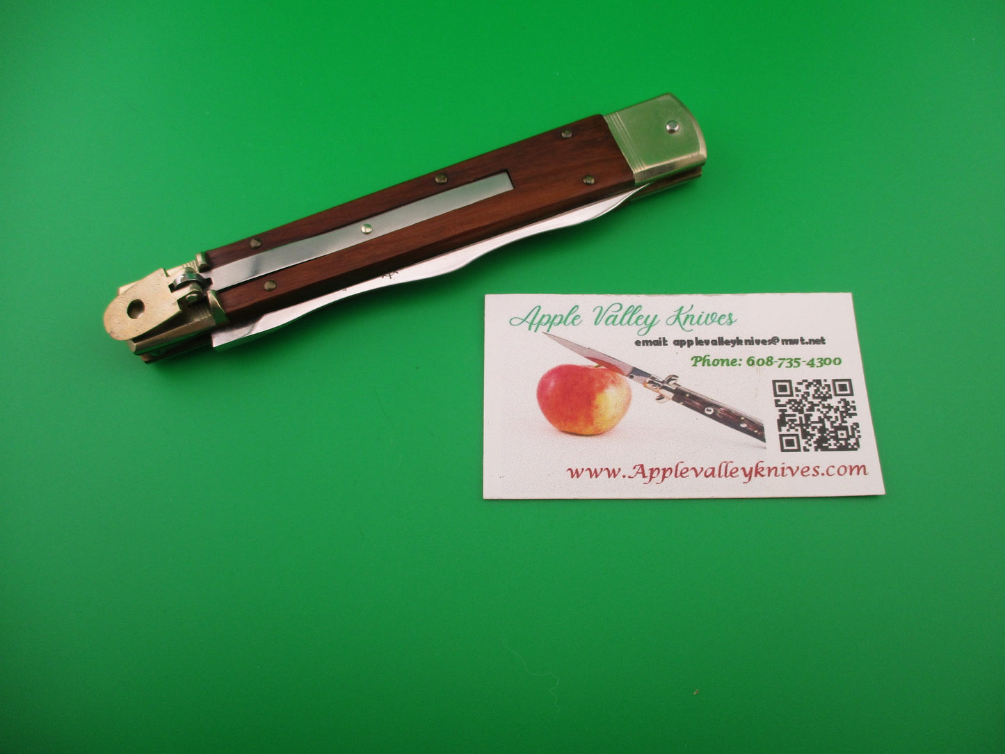 Hubertus 26cm West German Slimline Wood KRIS blade Lever automatic knife