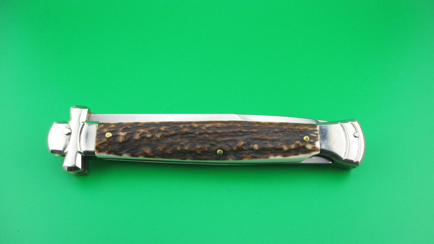 AGA CAMPOLIN 28cm Italian Maltese Stag crossguard automatic knife