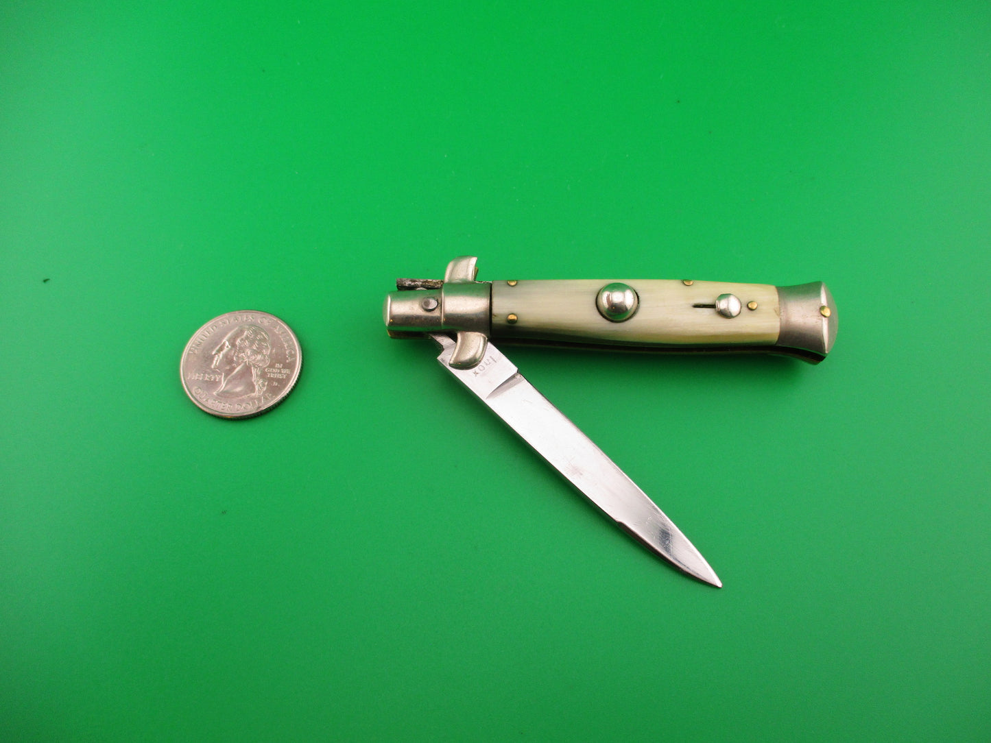 Inox 6 15cm Italian BOBC Stiletto vintage swedge horn automatic knife