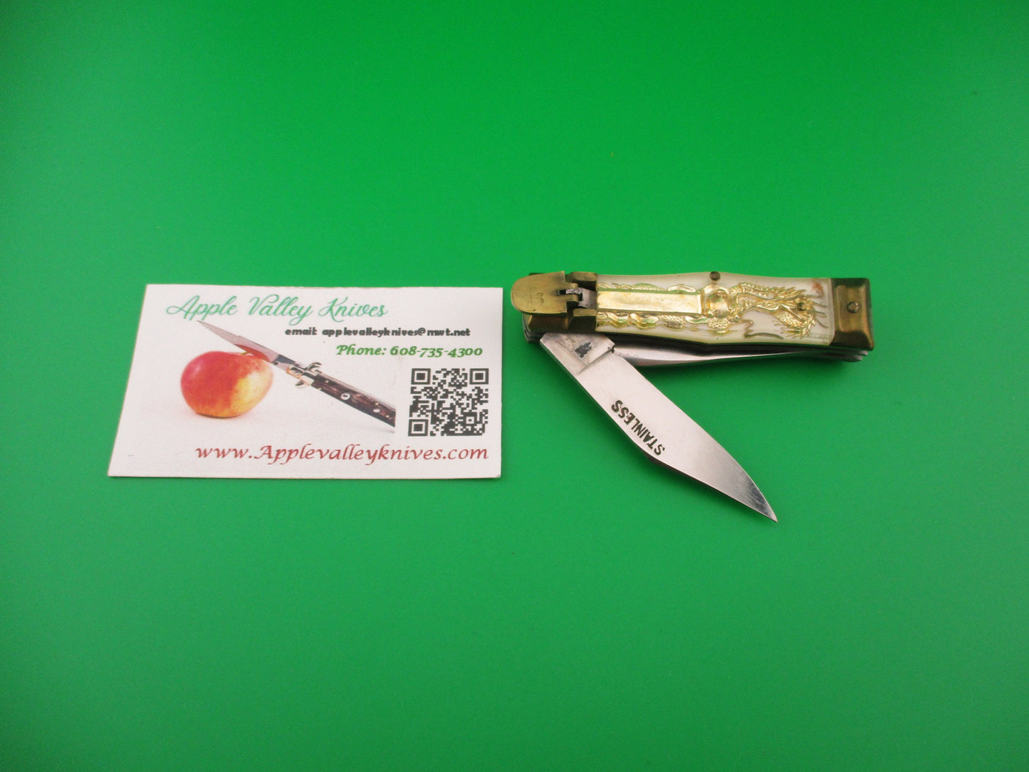 OMOR JAPAN 14cm Japanese Lever Bullfighter RARE 2 blade vintage automatic knife NIB