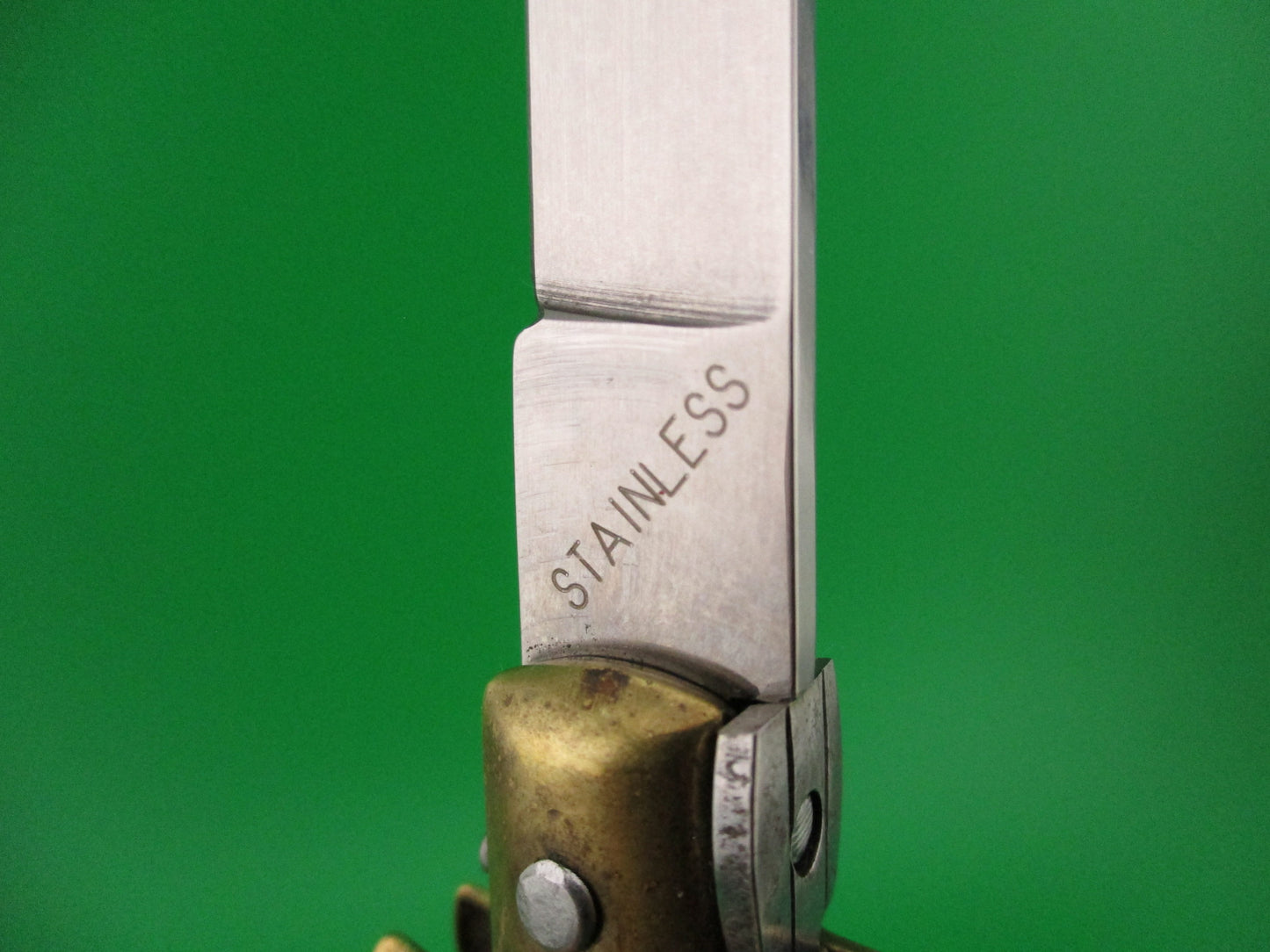 STAINLESS (slant) PATENT 23cm Italian Stiletto bolster release switchblade