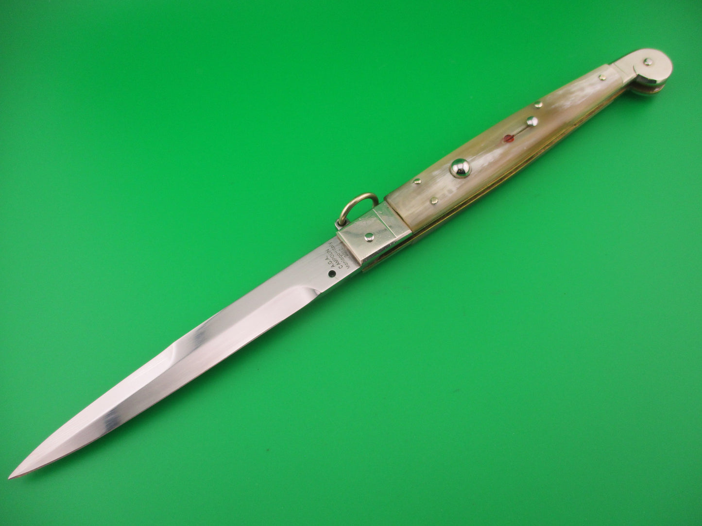 AGA CAMPOLIN 30cm Sicilian Ring Pull Italian Honey horn Red dot automatic knife 2012
