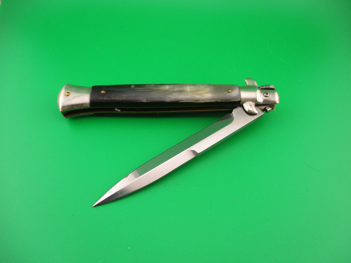 Walts LATAMA Cat 28cm Italian Stiletto Bayonet Blade Green horn automatic knife 5mm