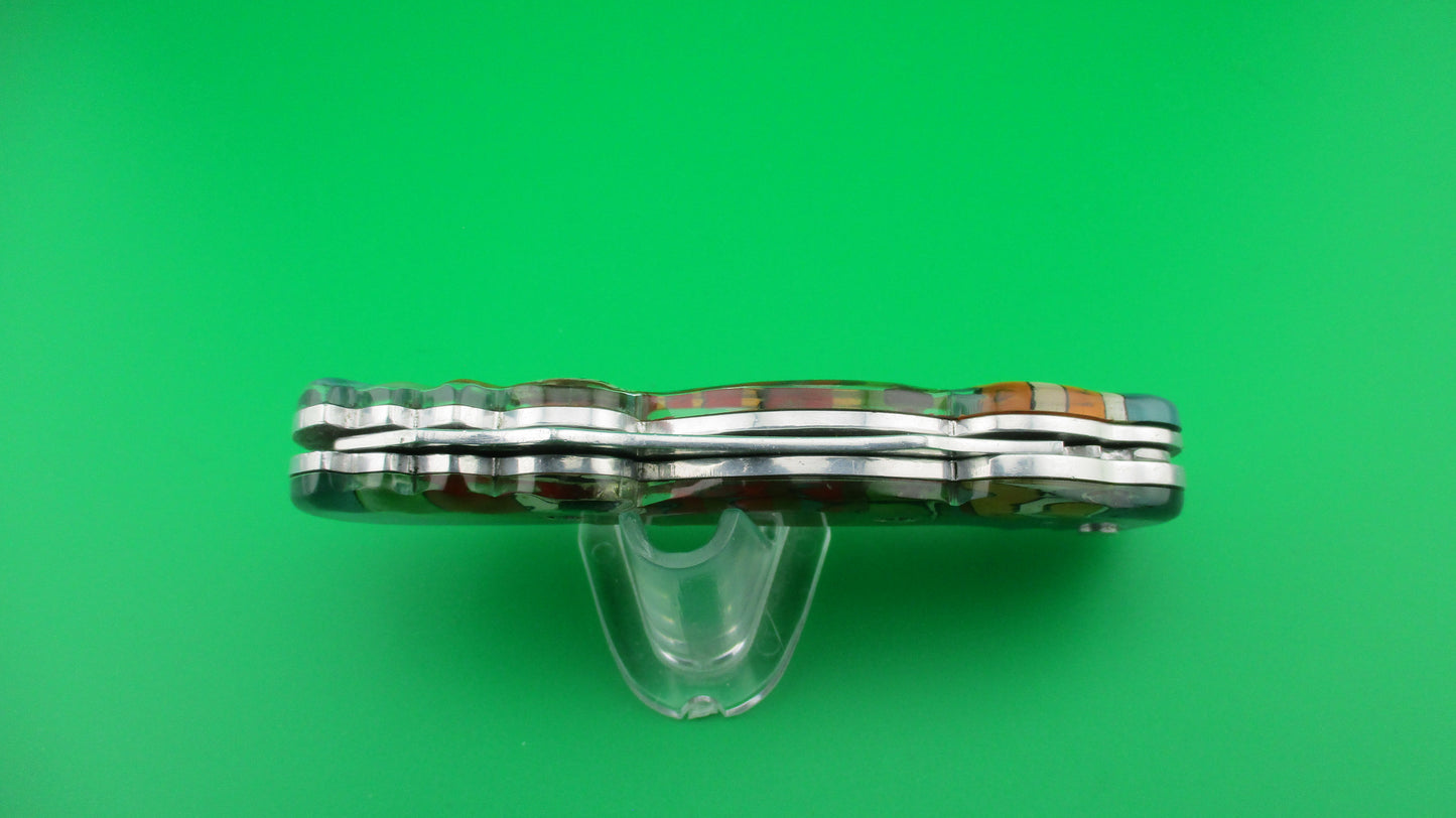 RPK 20cm Russian Colorful Tropical Bird Vintage Switchblade Comb