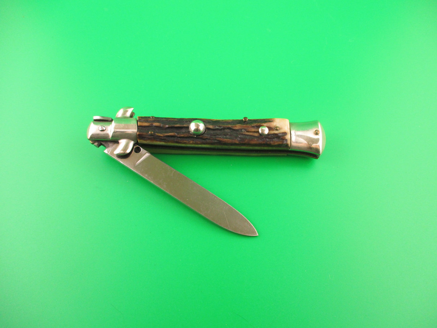 Rostfrei 21cm Italian Transitional Stag Spearpoint vintage automatic knife