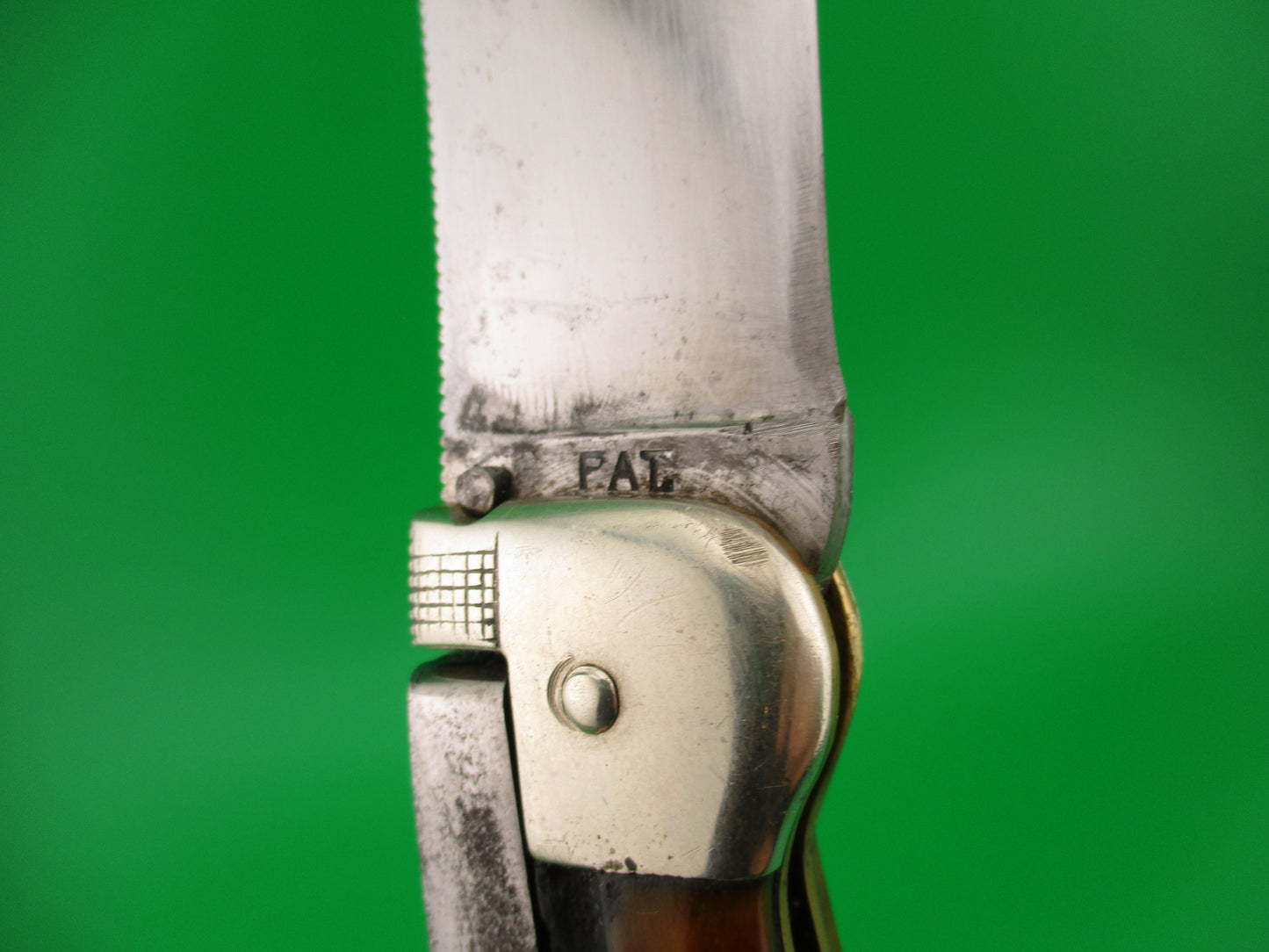 KaBar Large Grizzly Stag #2179 Vintage 1930s switchblade knife made USA