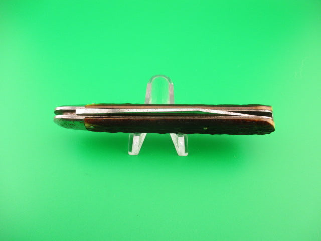 PRESTO #3000 Large Hunter Jigged bone Vintage automatic knife near mint