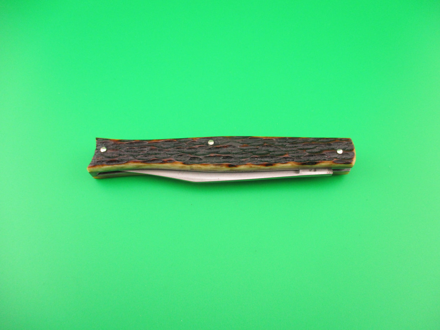 PRESTO #6000S Fishtail Jigged Bone scales Vintage switchblade knife