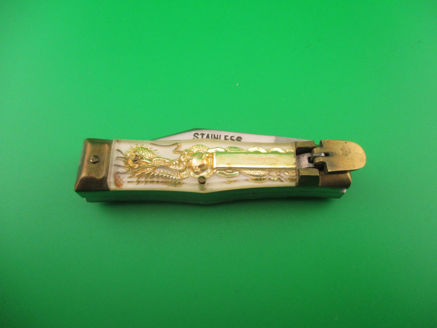 OMOR JAPAN 14cm Japanese Lever Bullfighter RARE 2 blade vintage automatic knife NIB