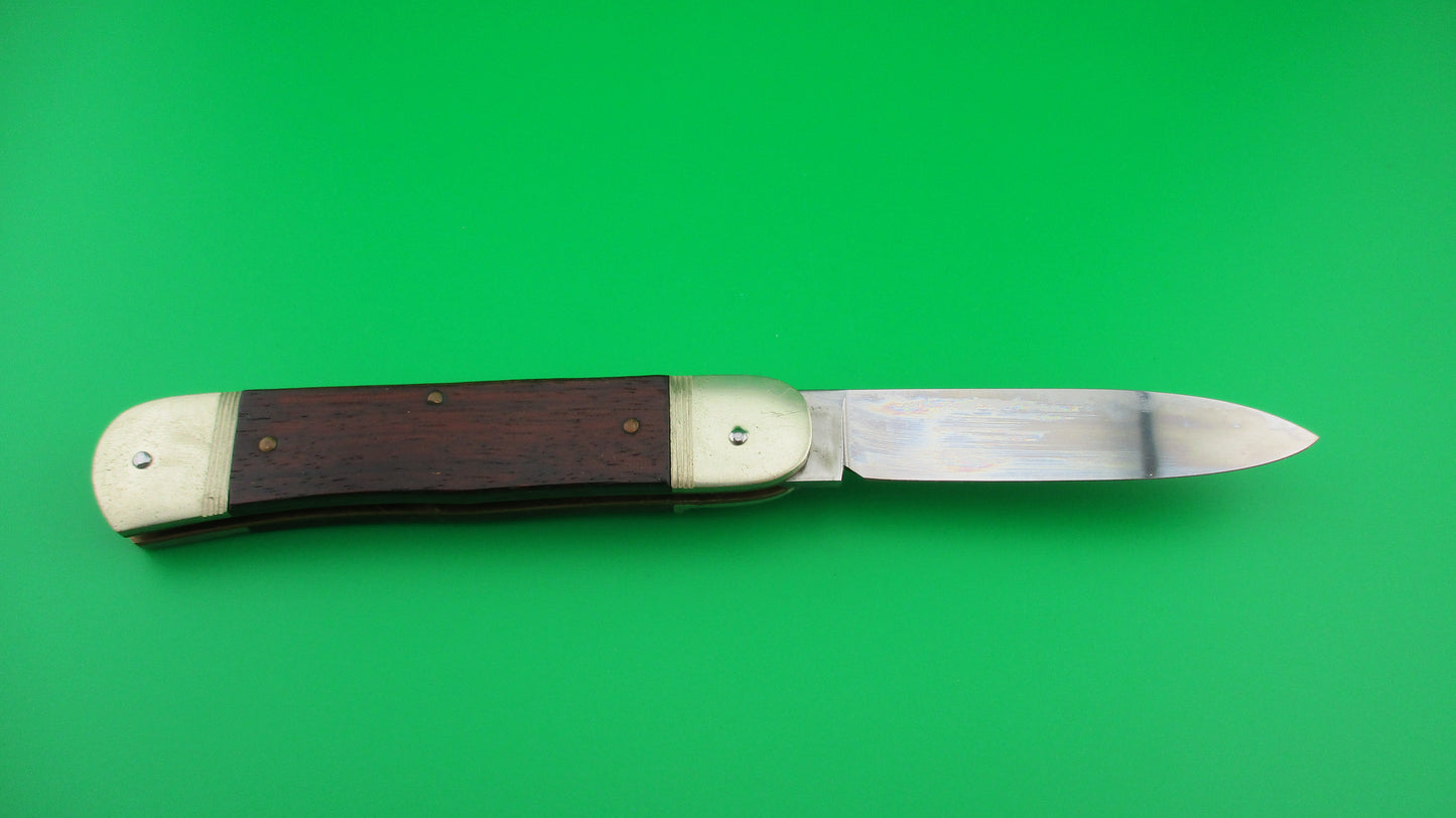 HUBERTUS 11cm German Lever automatic knife with Wood scales