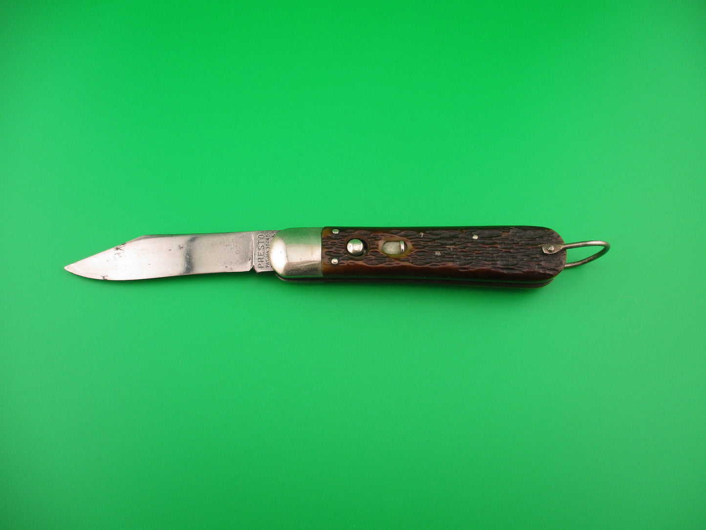 PRESTO M2 Bone WWII 1940s Geo Schrade vintage Paratrooper automatic knife