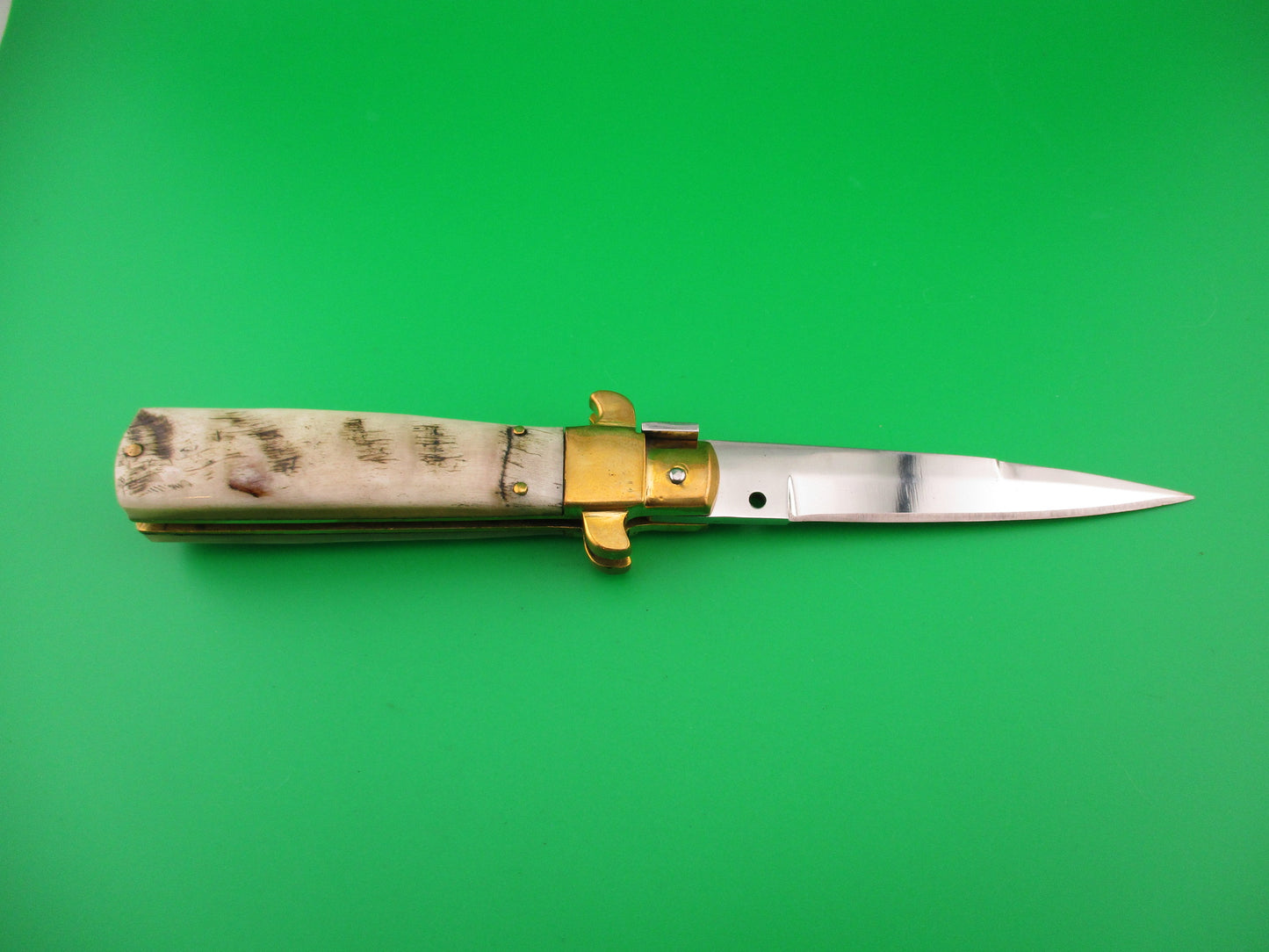 Custom 21cm Frosolone Style Ram's horn Picklock Automatic knife by Orang Zaib