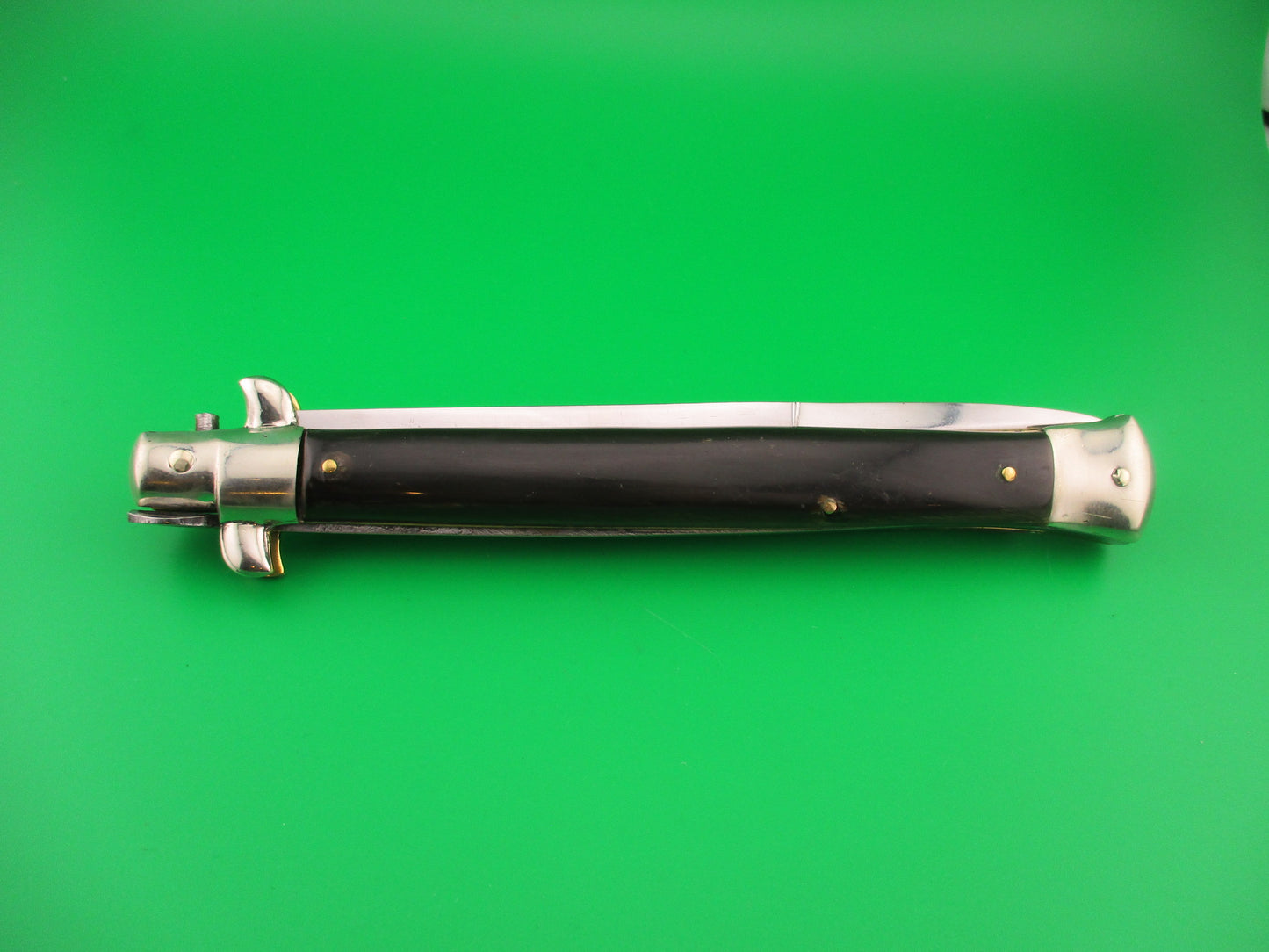 M. ITALY INOX 33cm Italian Picklock 1950s vintage automatic knife brown & cream