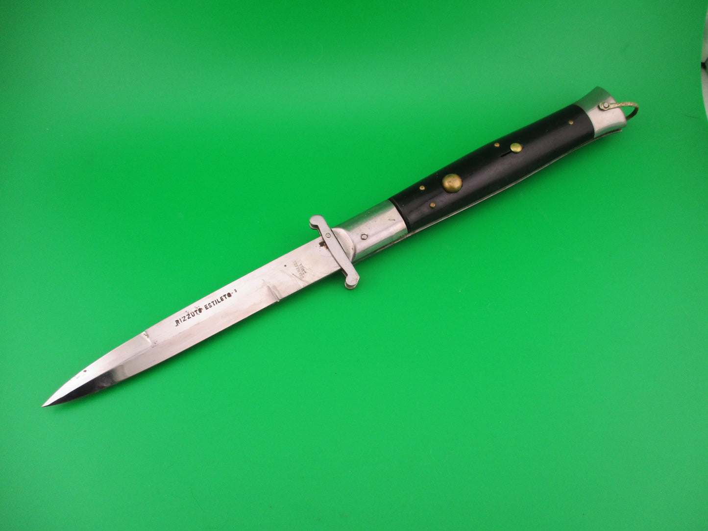 Rizzuto Estileto STAINLESS STEEL 28cm Japanese Swing guard Black vintage automatic knife